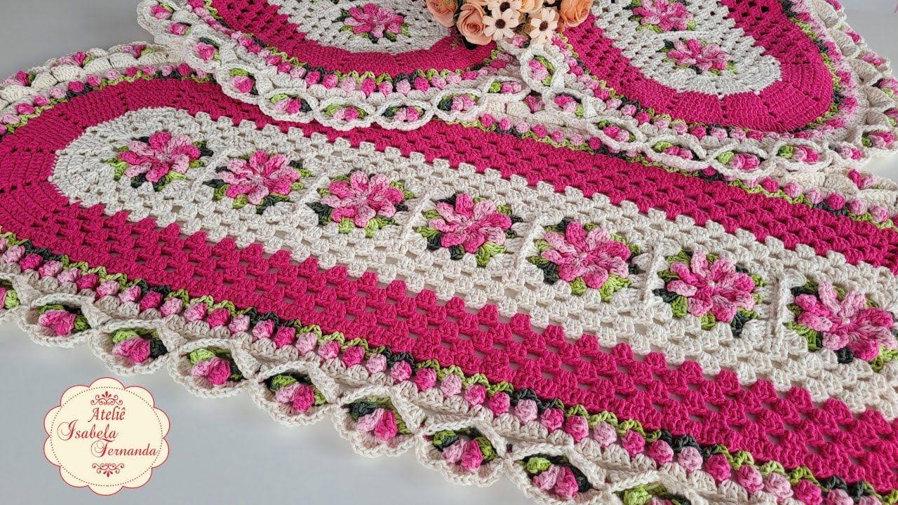 Jogo de Cozinha Oval Primavera 🌸  Passadeira - Passo a Passo Completo