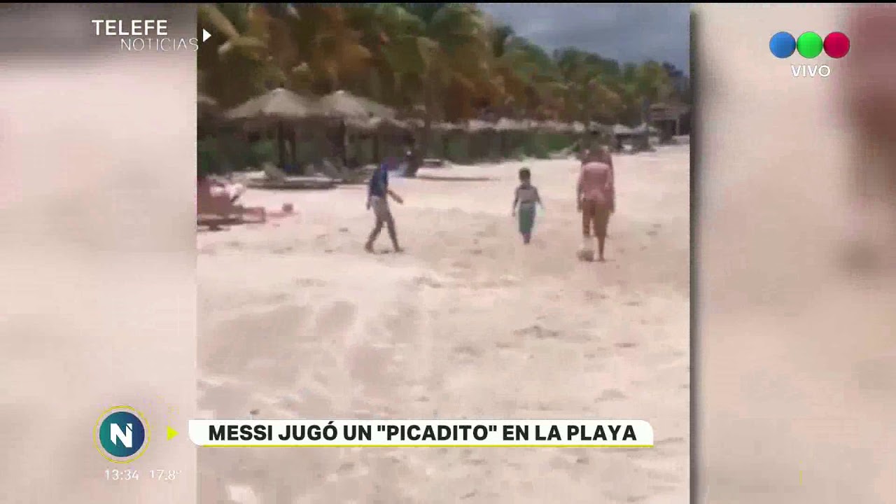 Messi revolucionó la playa jugando un picadito