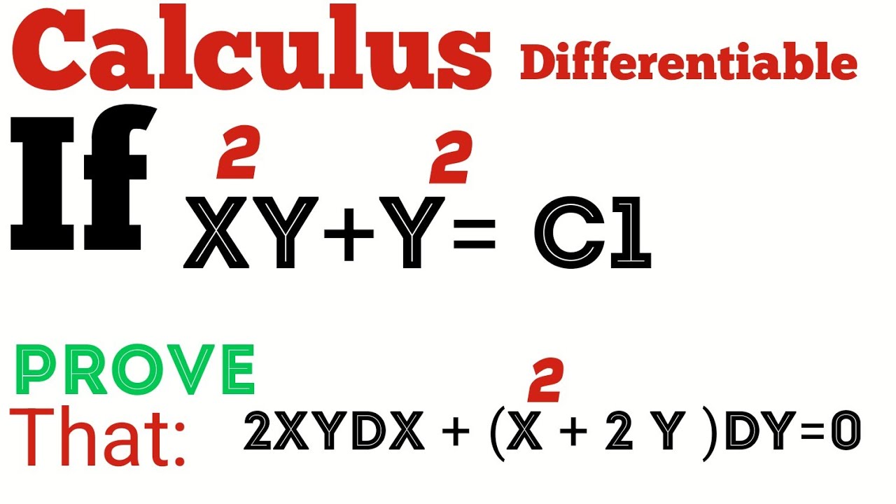 Differentiable Calculus Trick | If x²y + y² = C₁ Prove This | Exact Differential Equation Explained!