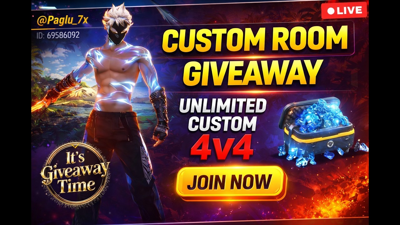 E-Sports Battle Royale | Live Giveaway🎁Custom🔥| FREE FIRE 4V4 |#freefire #virallivestream #giveaway