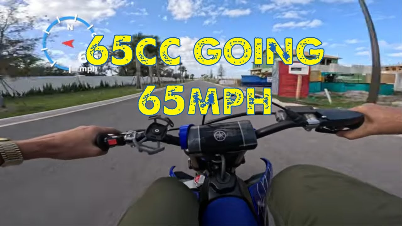 Supermoto YZ65 Dirtbike ride around the neighborhood and top speed test