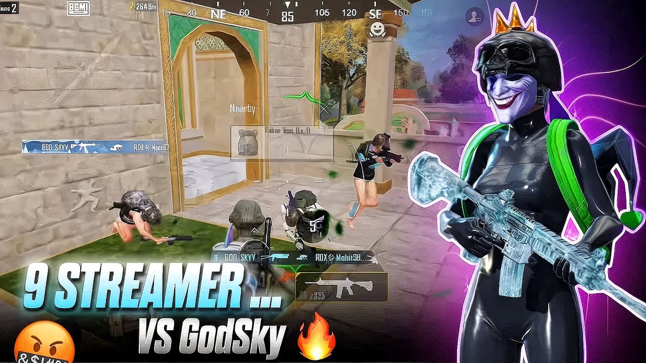 9 STREAMER Vs GodSky 1vs4  Clutch After This | BGMI + PUBGMOBILE