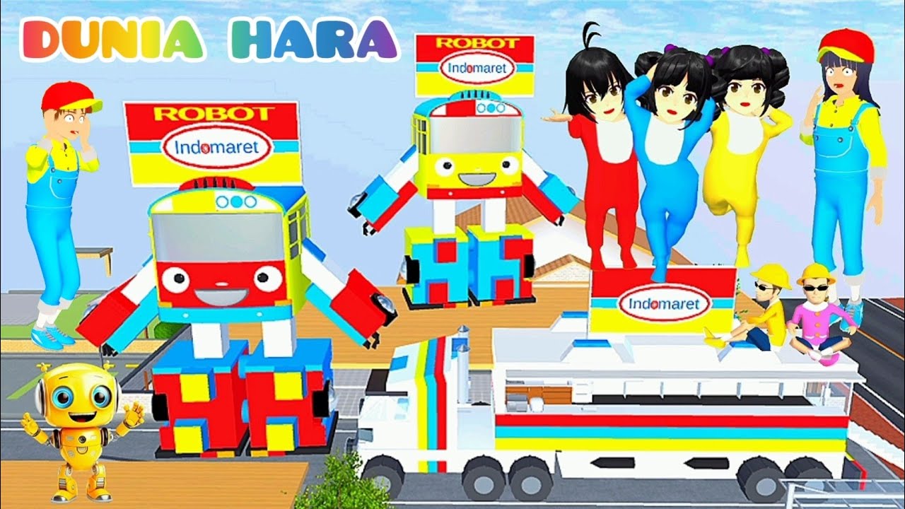 Mio Bus Indomaret Keliling Vs Yuta Van U Mart | Celine Olin Hara Pegawai Indomaret | Sakura School
