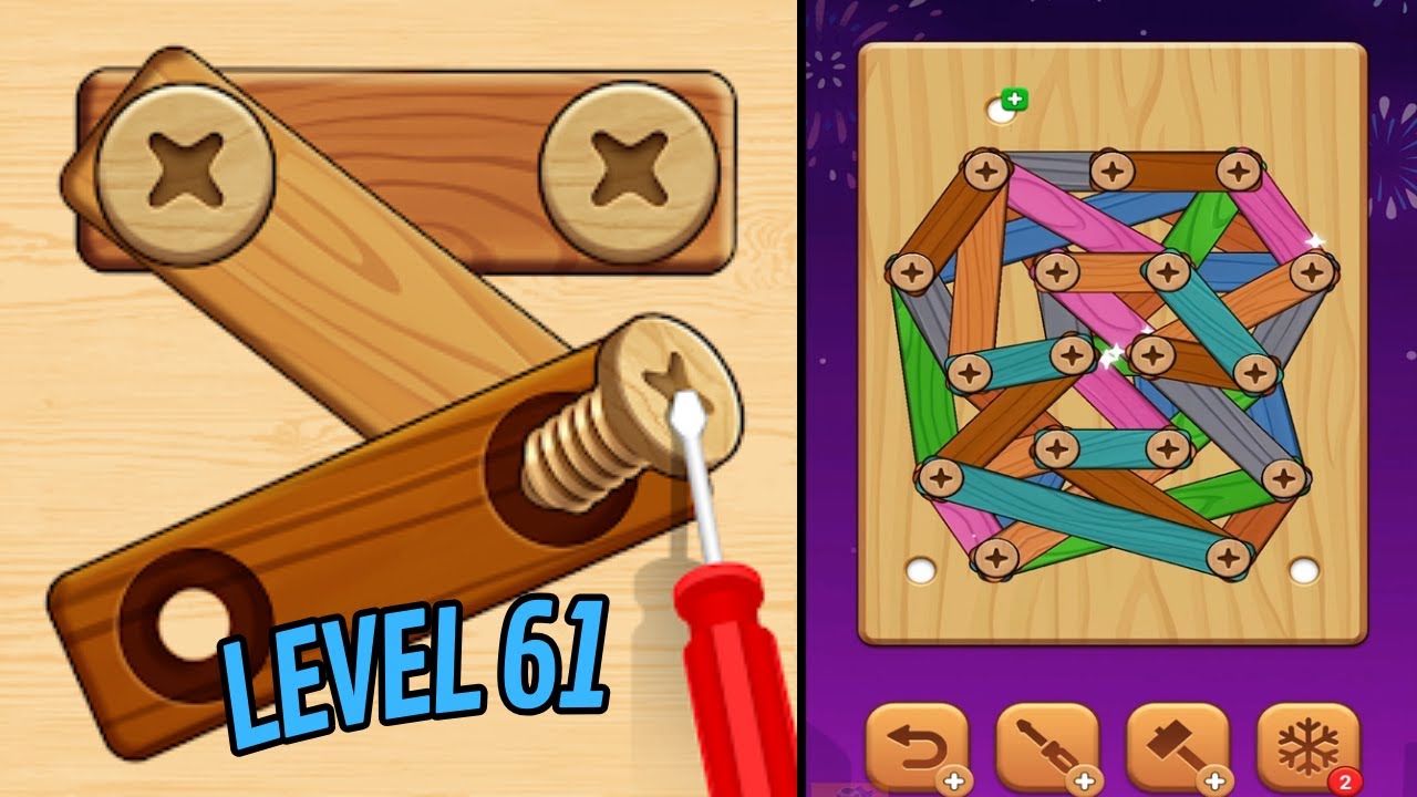 🏅 WOOD SCREW PUZZLE 🤪 Level 61 🧩 Gameplay Walkthrough