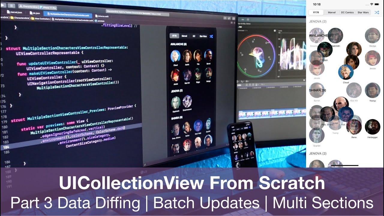 UICollectionView From Scratch [3] - Data Diffing | Batch Updates |  Multiple Sections