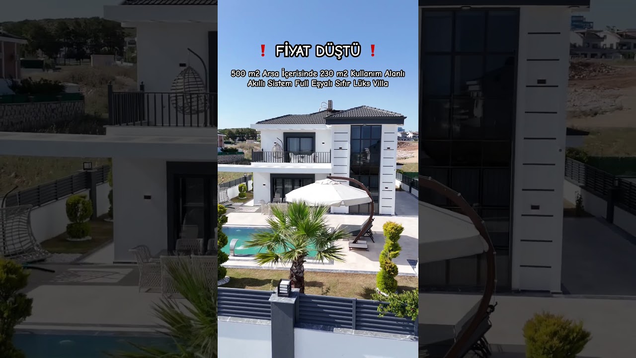 ❗️ SATILDI❗️ Full Eşyalı Havuzlu Akıllı Sistem 500 m2 Arsa İ&ccedil;erisinde Fırsat Villa