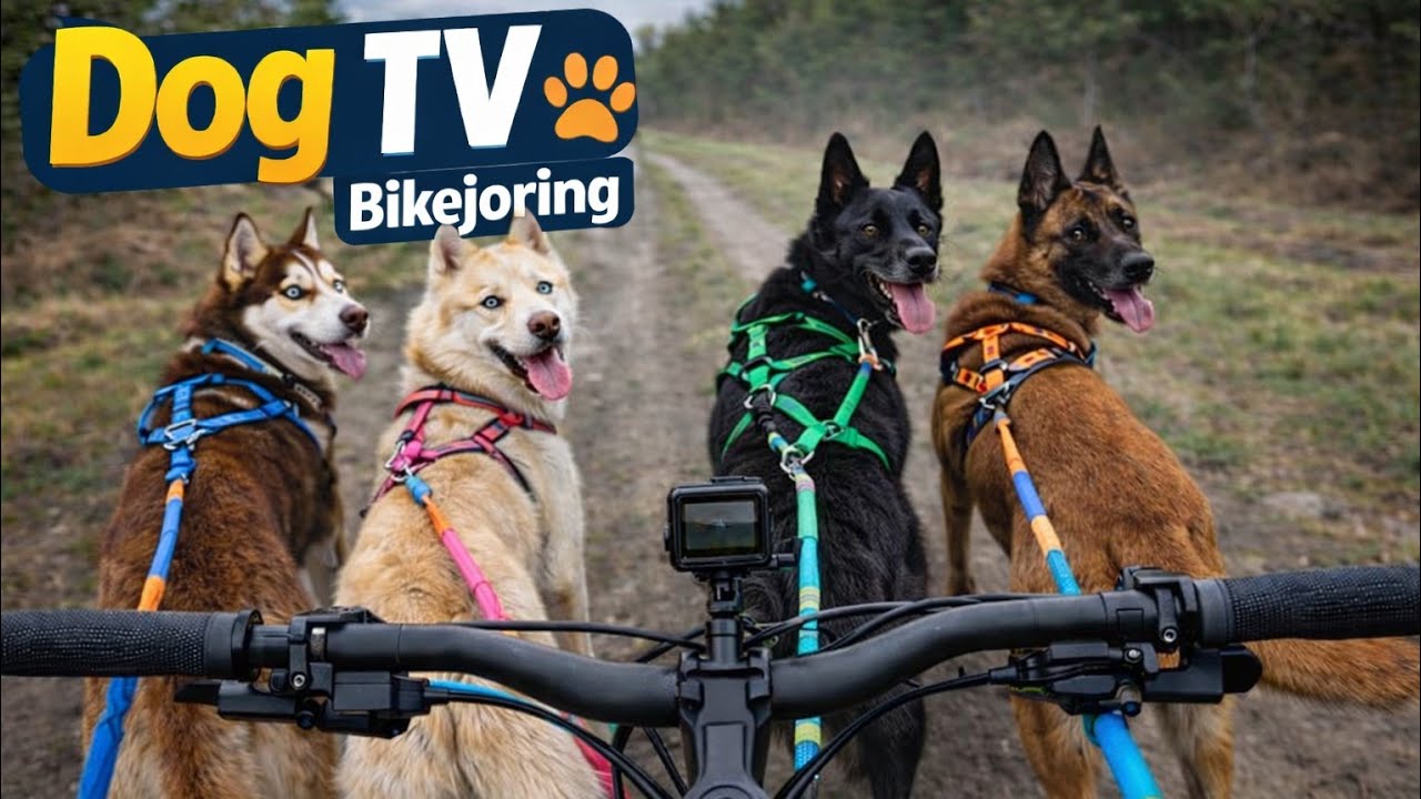 Dog TV – 4K Bike Ride with Dogs | 3 Hours Forest, Beach & City Adventure