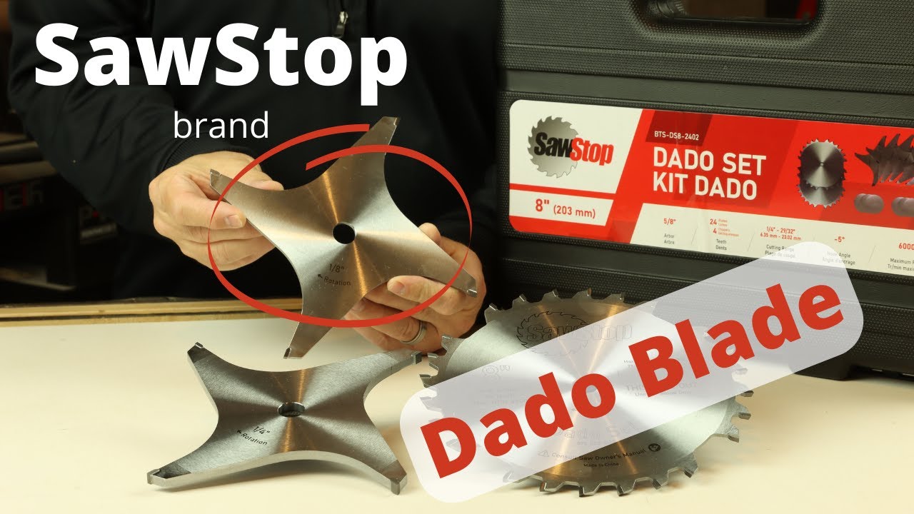 Sawstop Brand Dado Blade Review Test on Sawstop PCS and Laguna F2 tablesaw.  Woodworking dado stack