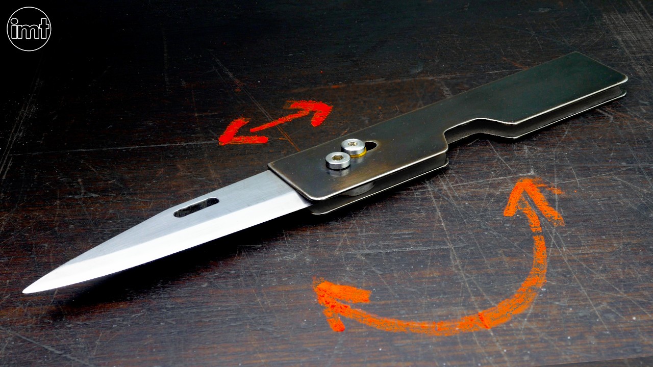 I made this folding knife with a funny mechanism