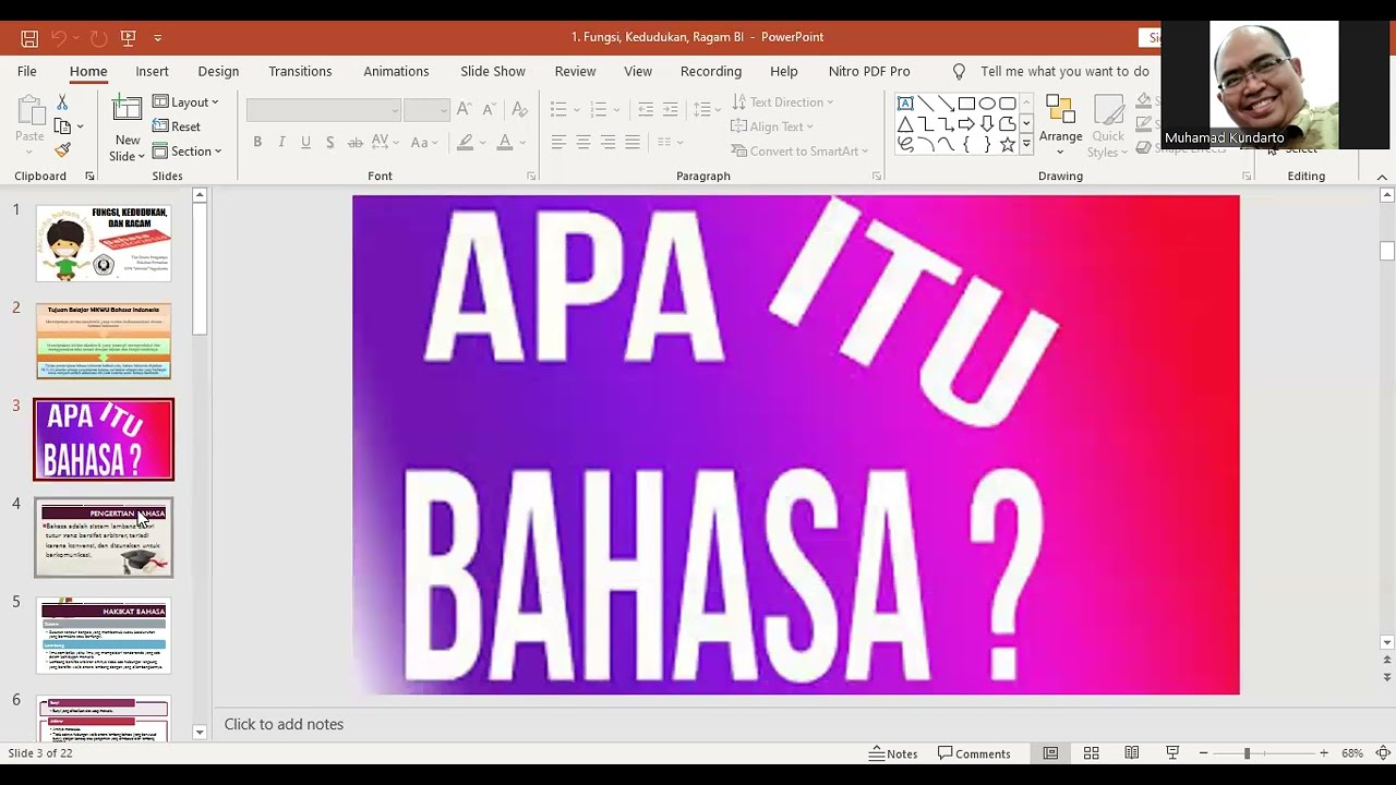 Kul Bhs Ind 1 - FUNGSI KEDUDUKAN DAN RAGAM BAHASA INDONESIA