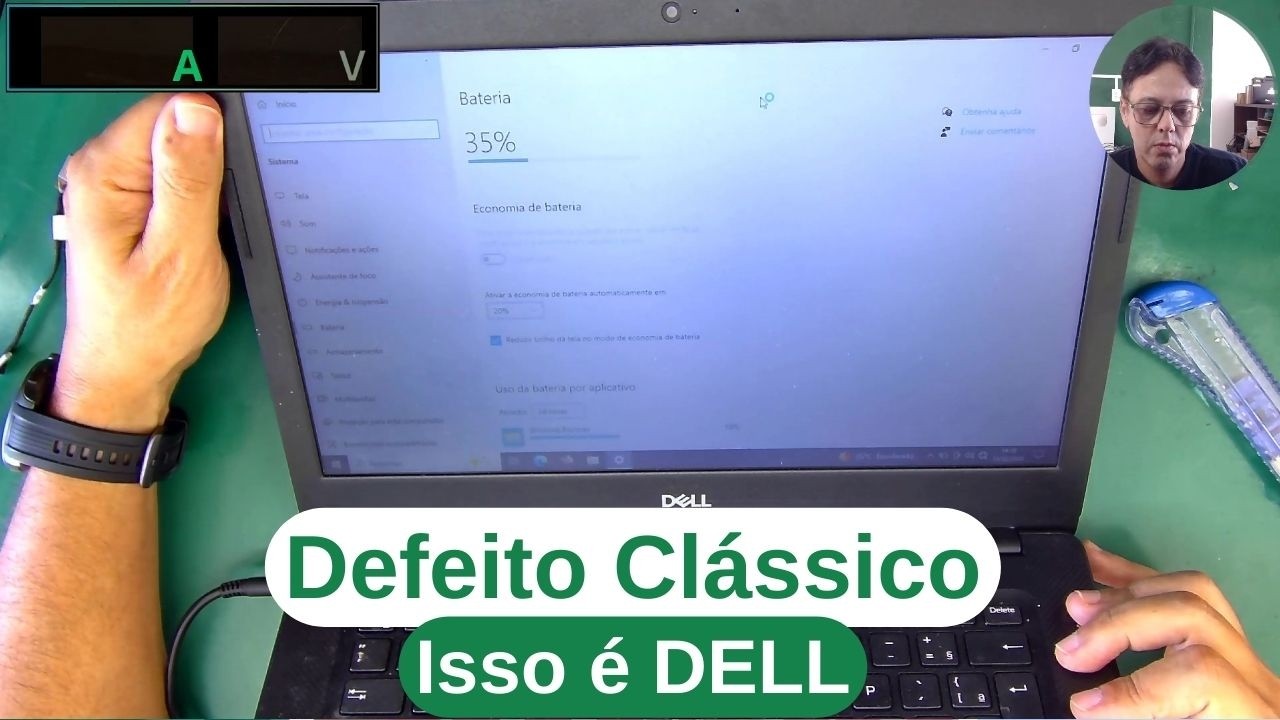 DOMINGO SEM CORTES - Dell não carrega a bateria. DELL VOSTRO 3481