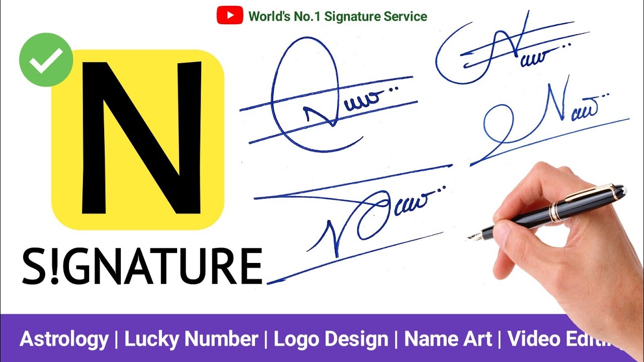 ✅ N Signature style | N Signature style simple | N Signature| N Name Signature|N Signature Your name