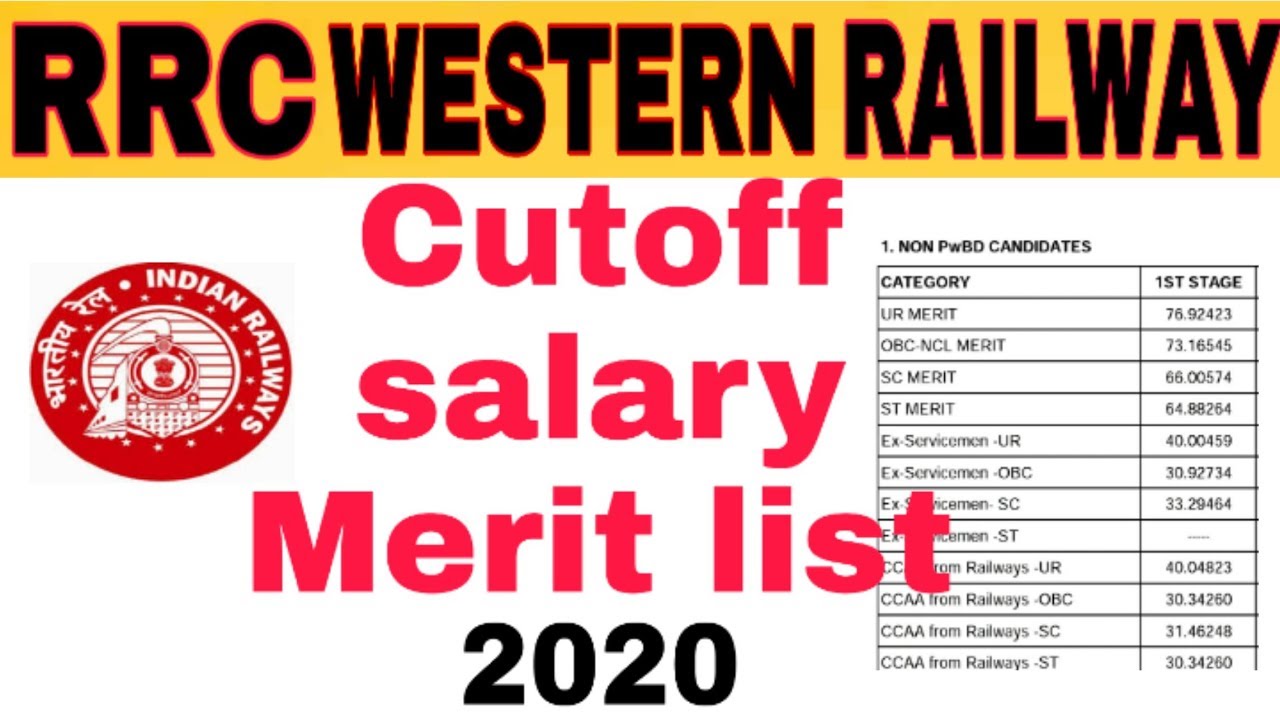 RRC Western Railway cutoff salary merit list kya rhega 2020 me || rrc wr mumbai cutoff 2020