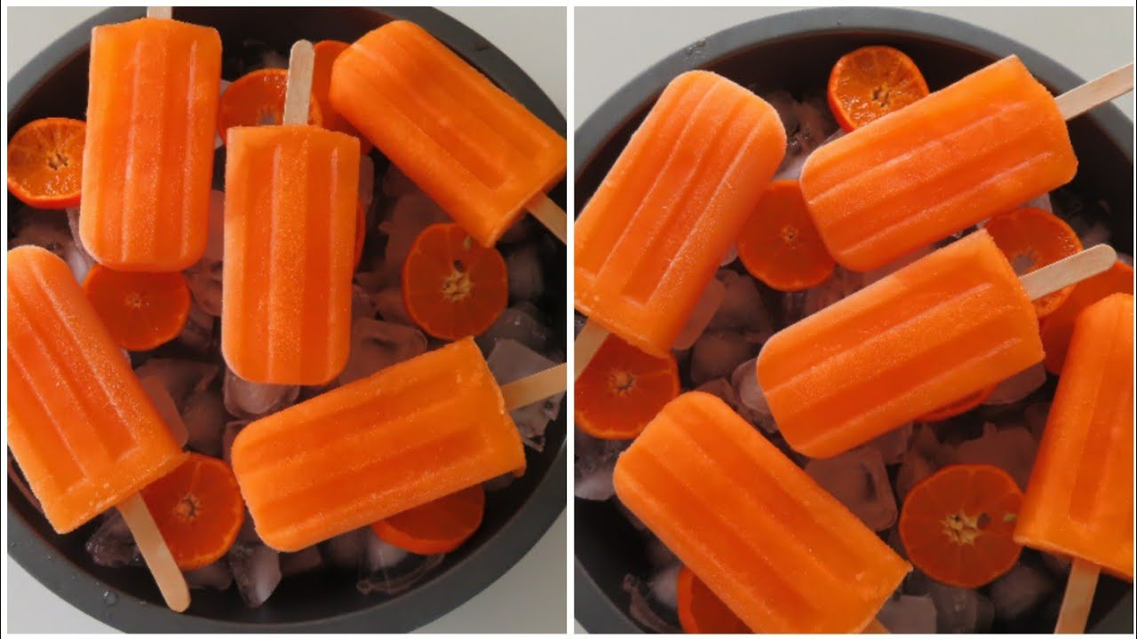 Orange Lolly Ice Cream | Orange Popsicle | Orange Ice Cream Recipe | ऑरेंज लॉली आइसक्रीम | पॉप्सिकल