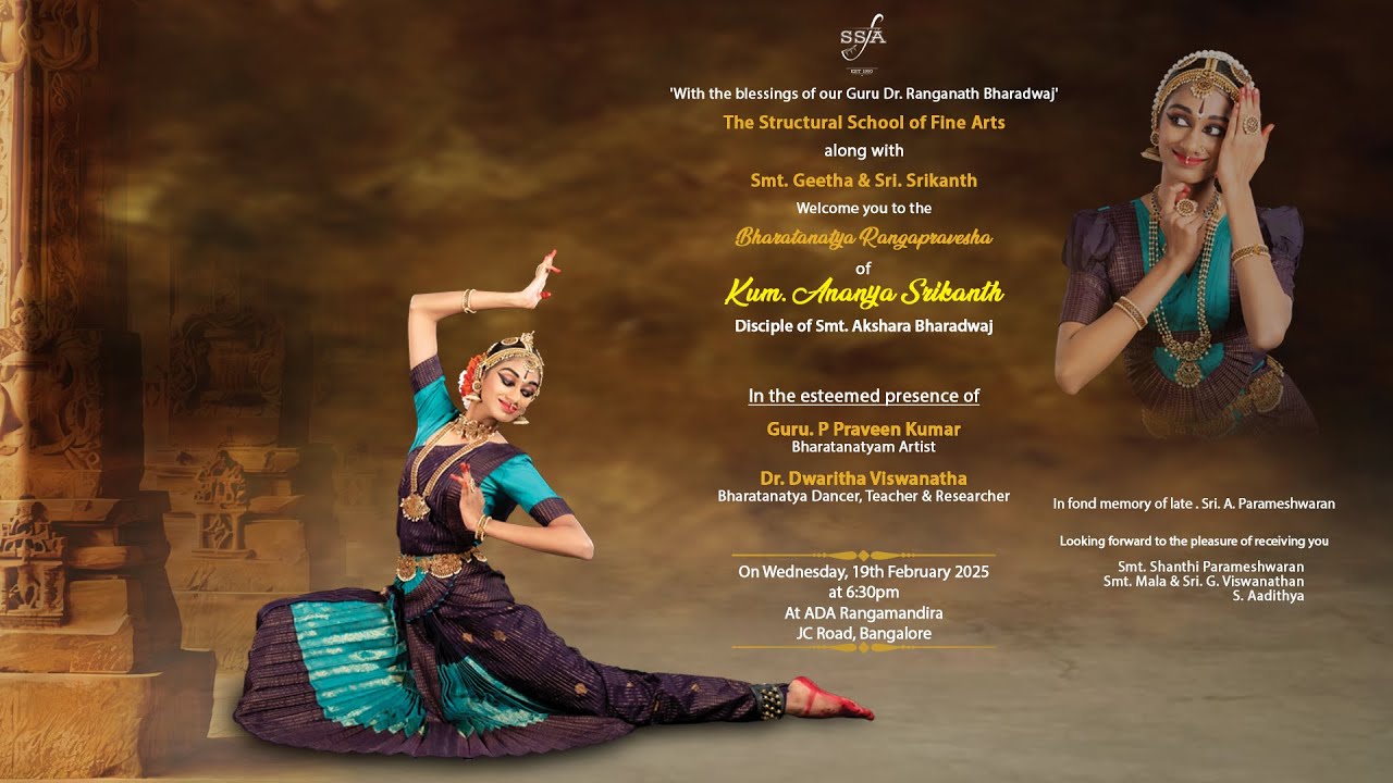 Bharatanatya Rangapravesha of Kum. Ananya Srikanth | Disciple of Smt. Akshara Bharadwaj