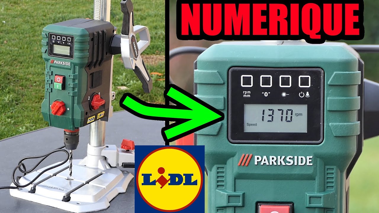 Perceuse à colonne LIDL PARKSIDE PTBM 710 A1 électronique type BOSCH PBD 40 BENCH PILLAR DRILL