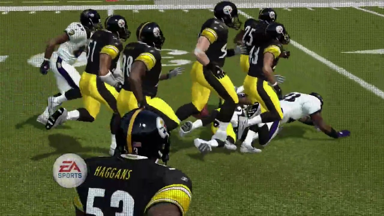 Madden NFL 08 Xbox 360 gameplay - Baltimore Ravens vs Pittsburgh Steelers