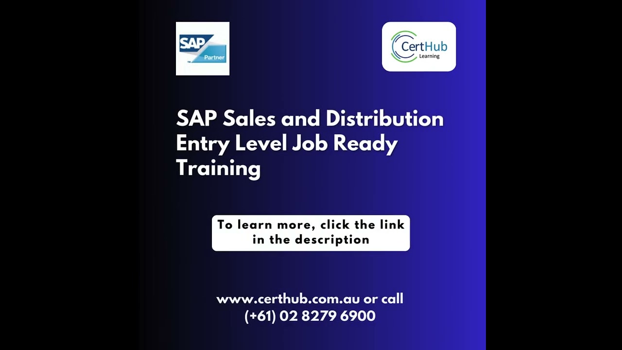 Entry Level SAP Sales and Distribution Job-Ready Training at CertHub