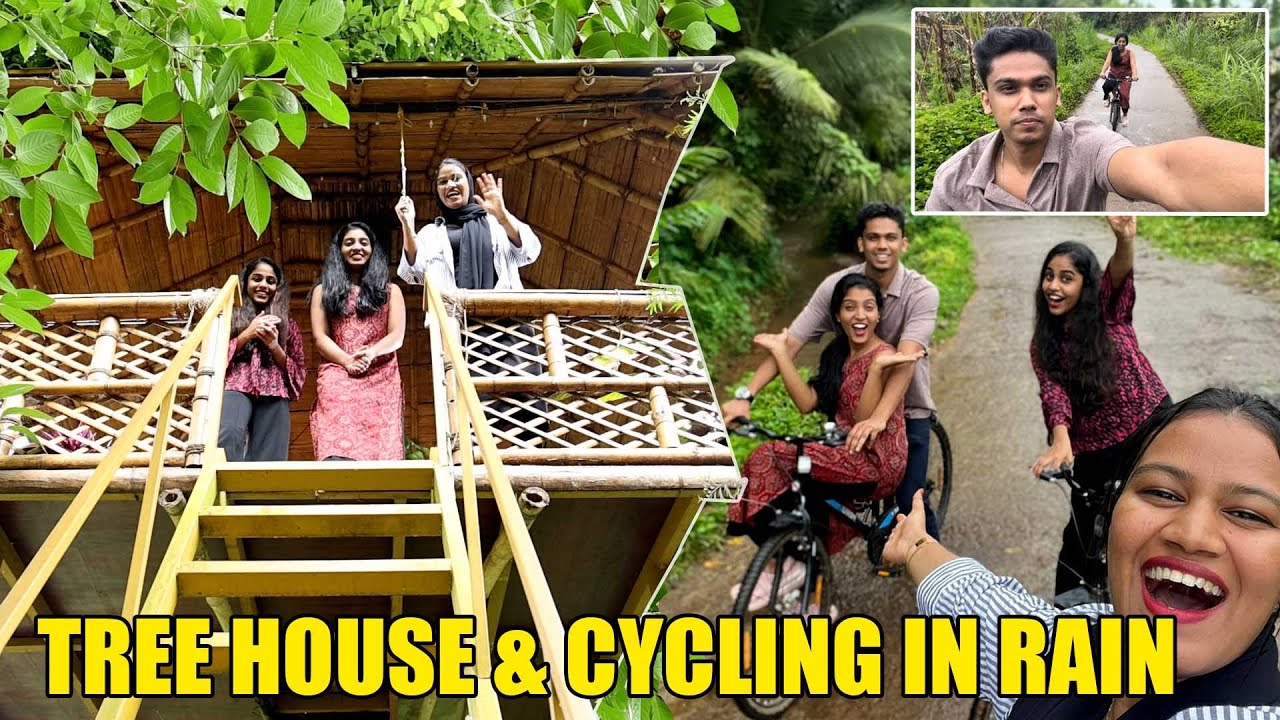 STAY IN TREE HOUSE 🤩 CYCLING IN RAIN ❤️ TRIP മഴയത്തു അടിച്ചു പൊളിച്ചു 🔥