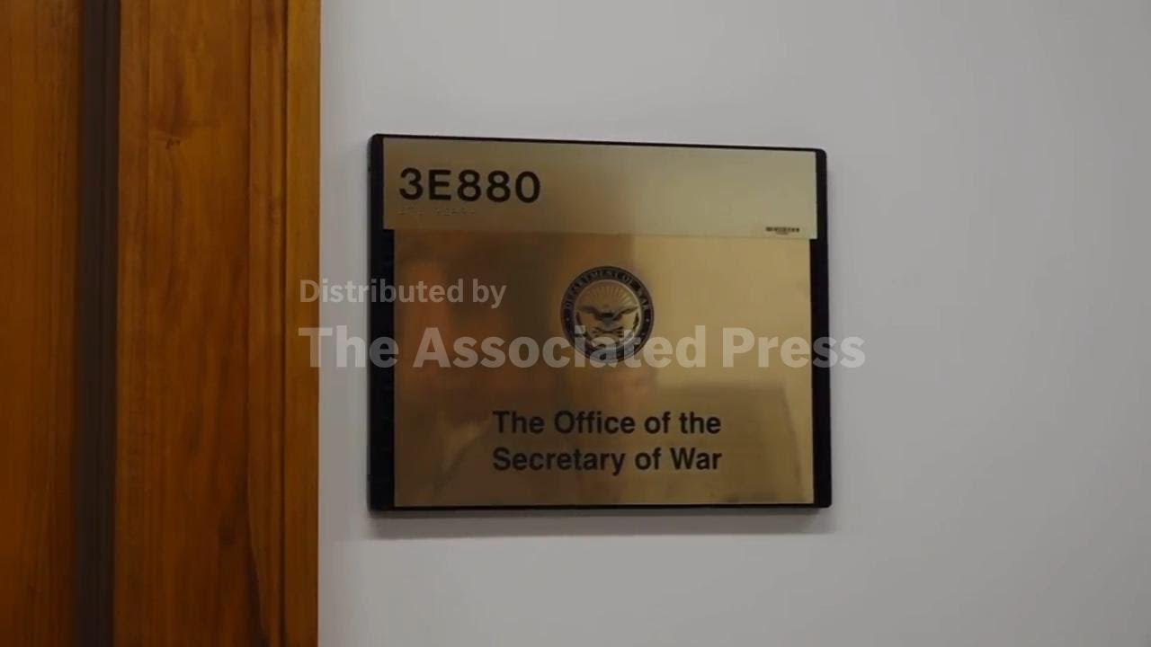 Signs changed at Pentagon after Trump signs executive order aiming to rename Department of Defense
