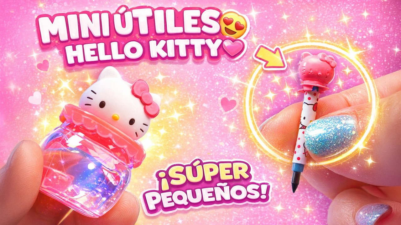 Mini útiles escolares de Hello Kitty que sí funcionan - Supermanualidades