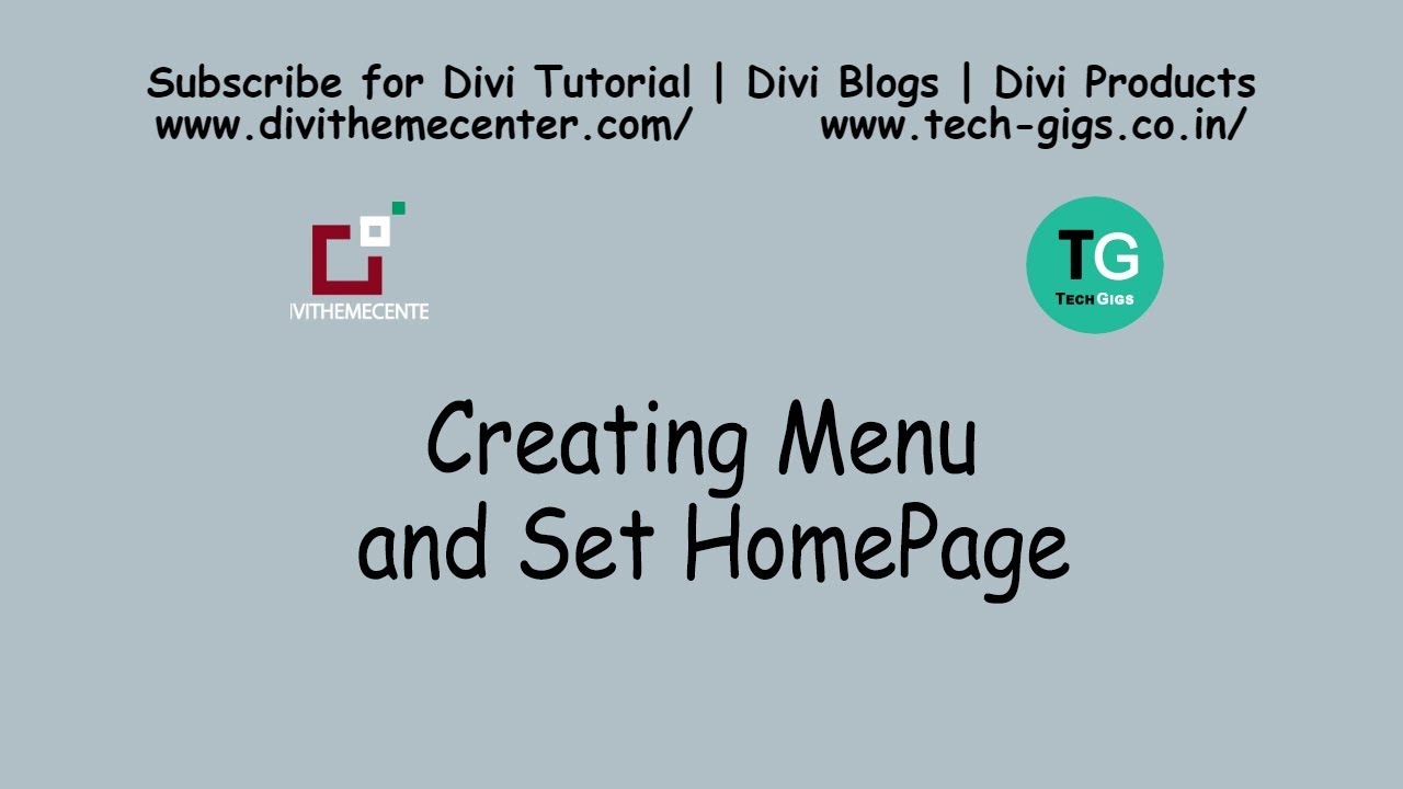 Creating Menu and Set HomePage in Divi Builder For Divi Layout Packs