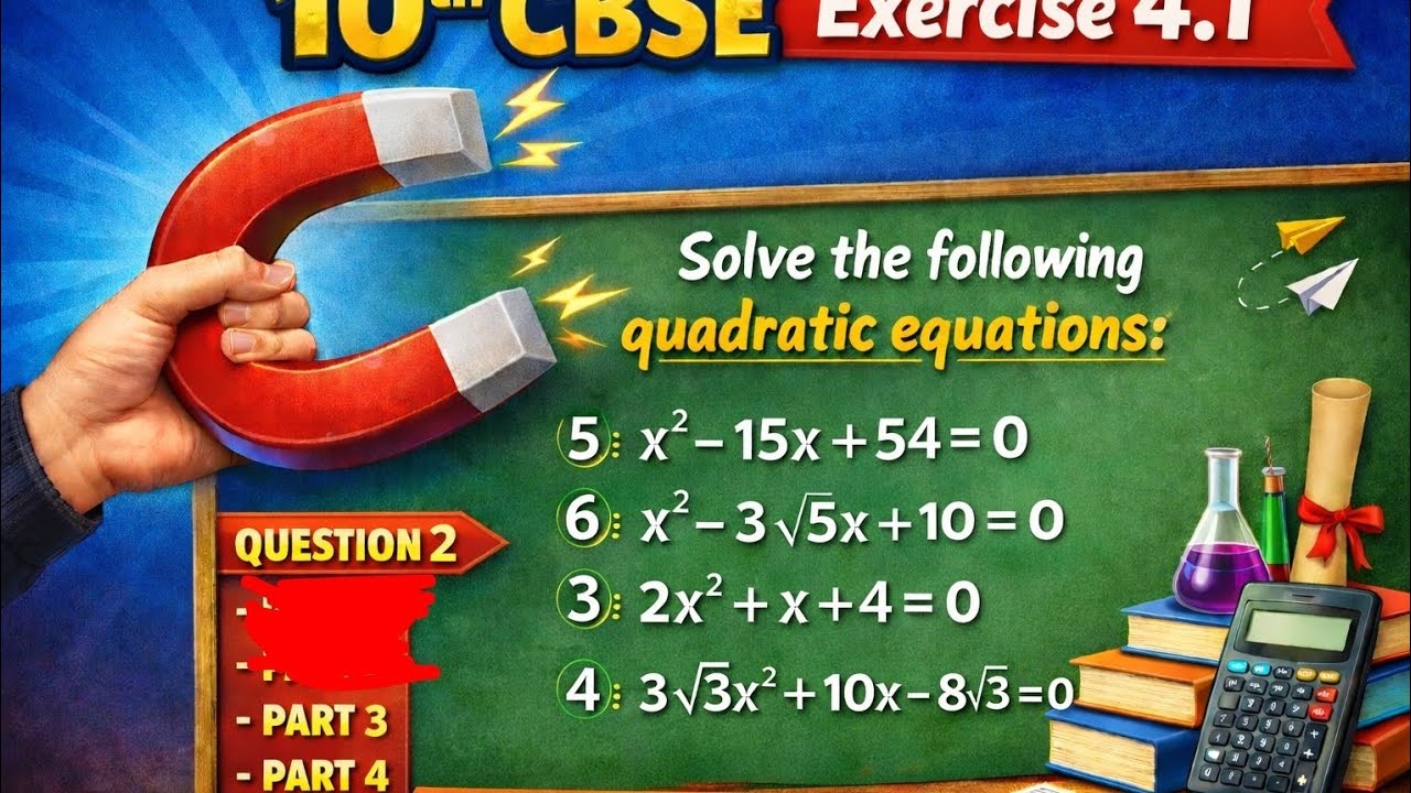 Quadratic equations exercise 4.1, question 2 , part 3 and 4