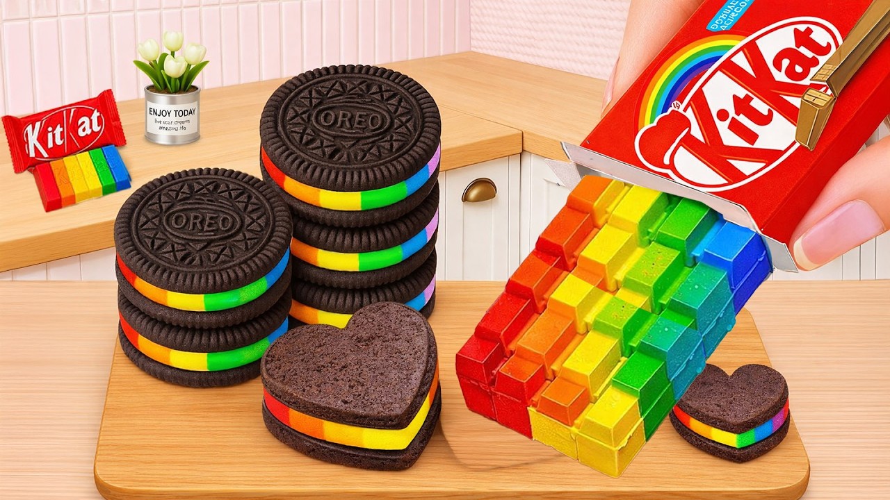 Best Of Miniature Rainbow Kitkat Cake Recipe 🎂 Making Amazing Chocolate Cake | Wonder Cake