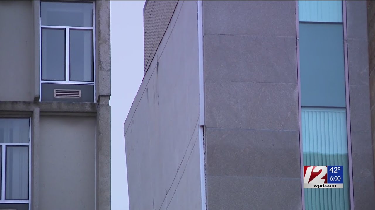 Providence building facade damaged in storm