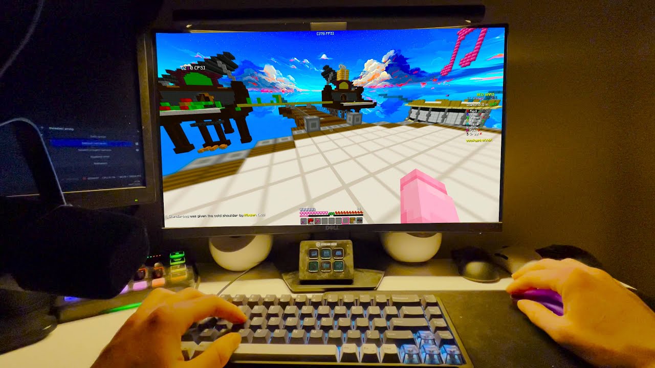 Calming 360Hz stretched POV Bedwars + Keyboard & Mouse ASMR | 4K 360FPS
