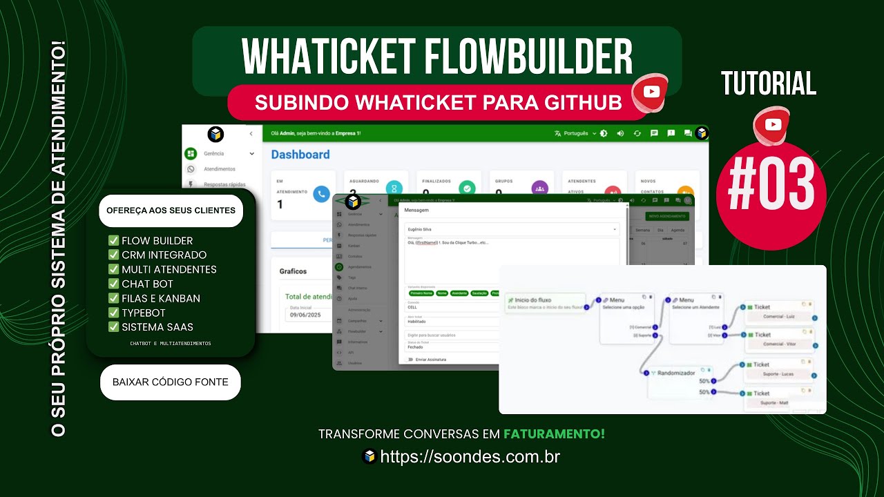 Whaticket  saas flowbuilder  multiatendimento  - Subindo whaticket para github