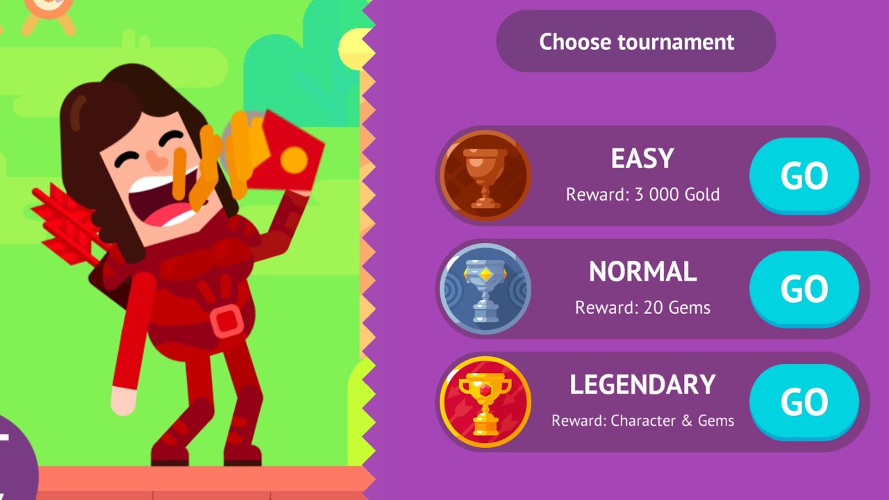 Bowmasters Legendary Tournament Won with Hunger Girl Part - 96 (iOS,Android)