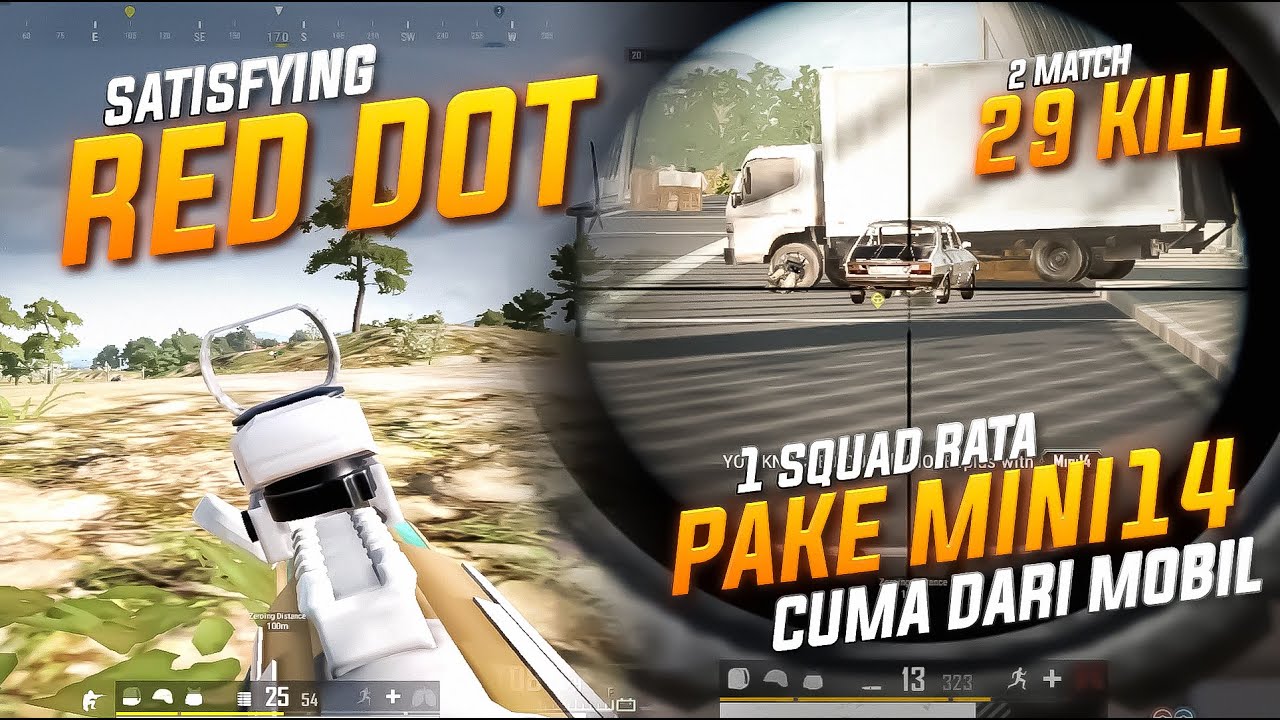 SATISFYING RED DOT & 1 SQUAD RATA PAKE MINI CUMA DARI MOBIL !! #pubg