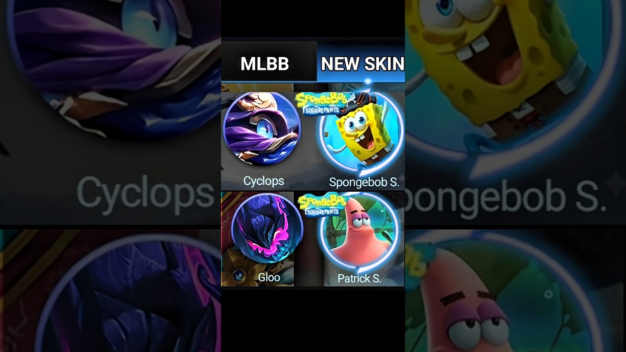 MLBB x SpongeBob Skins! 🟡 Cyclops SpongeBob & Gloo Patrick | Upcoming Collector & Epic Skins
