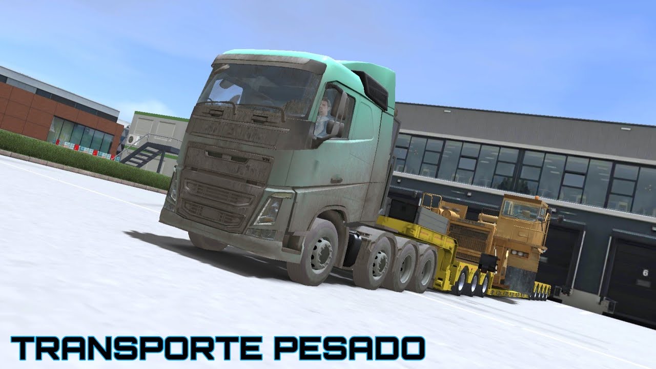 Levando chassi de um caminhão de mineração no puxe do volvo truckers of europe 3