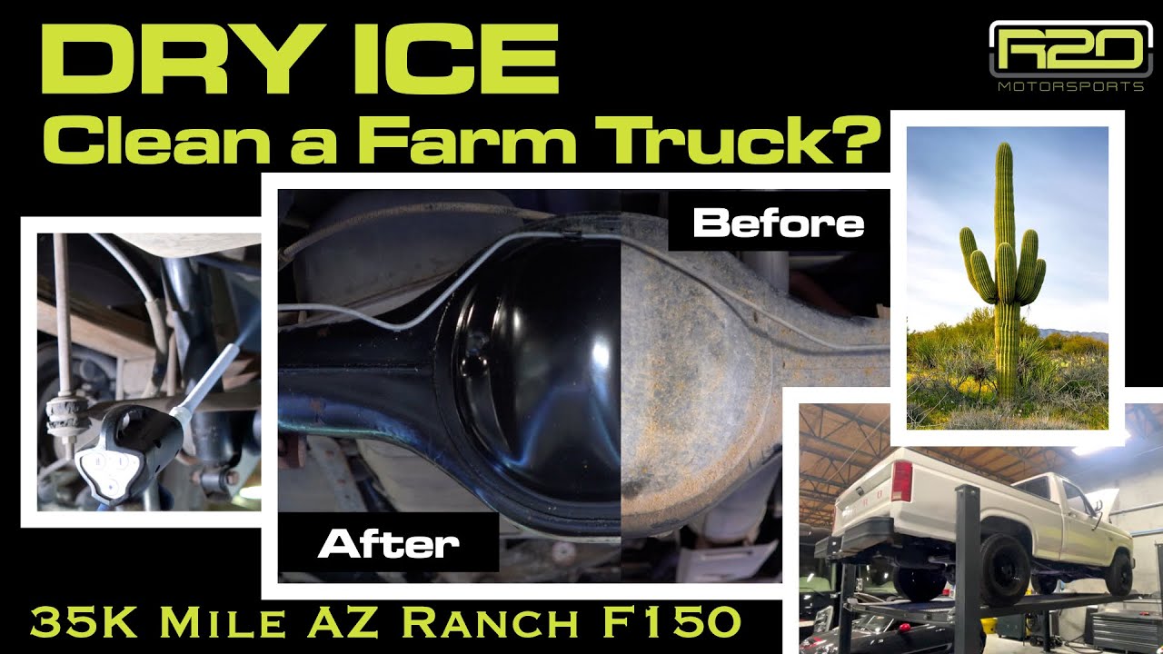 Dry Ice Cleaning  a 1986 Ford F150 Farm Truck from Arizona, 4WD, manual transmission