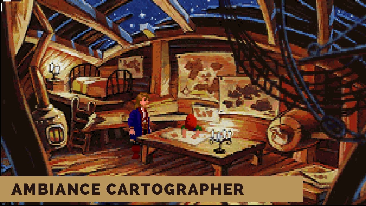 CARTOGRAPHER Monkey Island Ambiance   (Study Music-Relaxing-Sleep Music-ASMR-Coding)