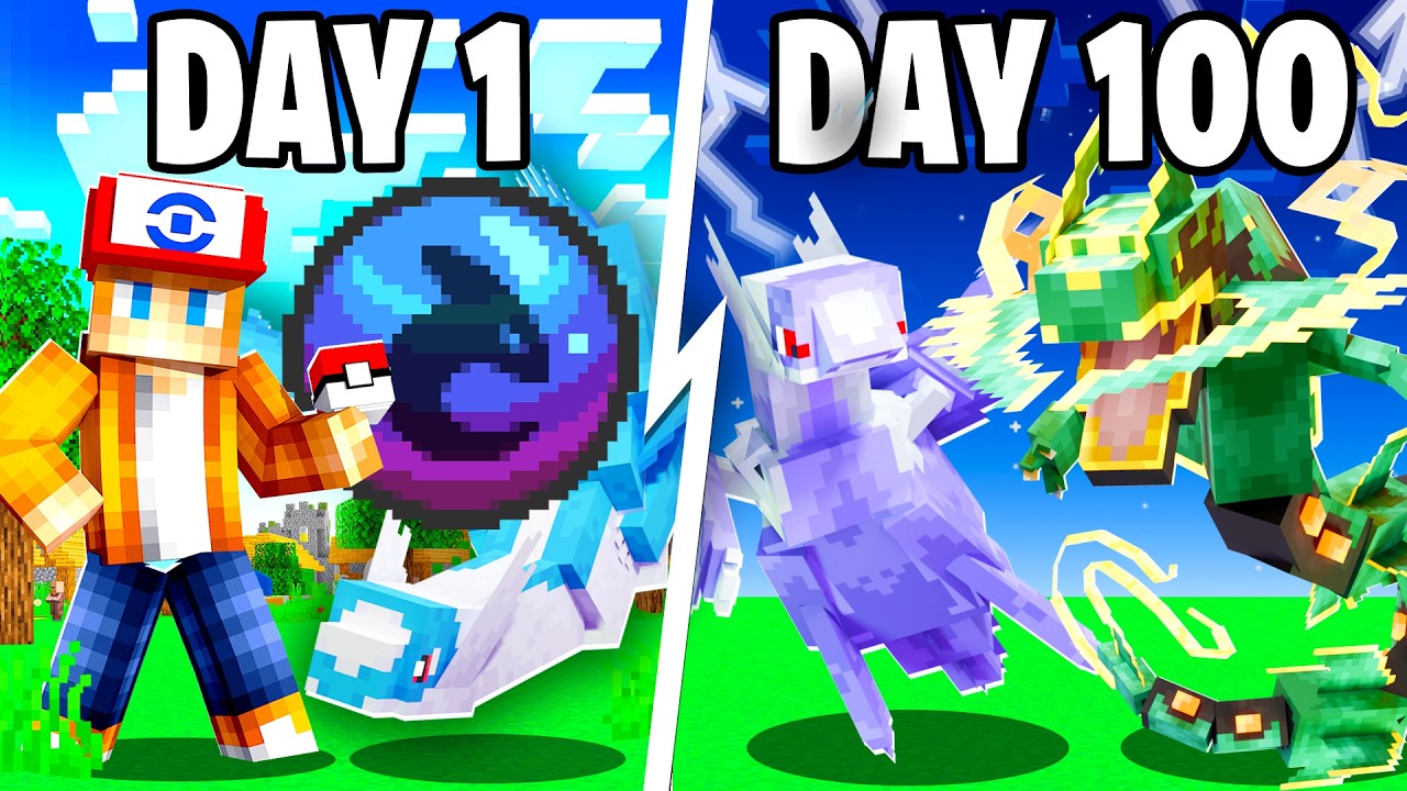 I Spent 100 DAYS as a LEGENDARY DRAGON TRAINER in Pokémon Minecraft Vs my Rival! (Duos Cobblemon)