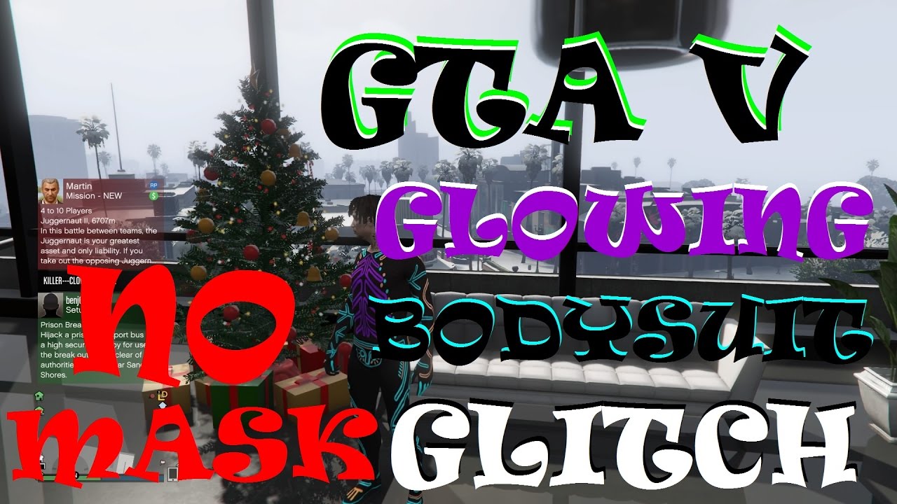 GTA 5 EPIC GLOWING BODYSUIT how to REMOVE MASK Clothes GLITCH
