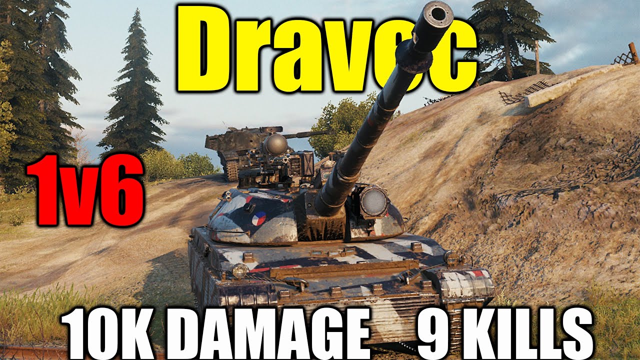 Dravec :  10K Damage & 9 Kills | 1v6 | WoT Replay
