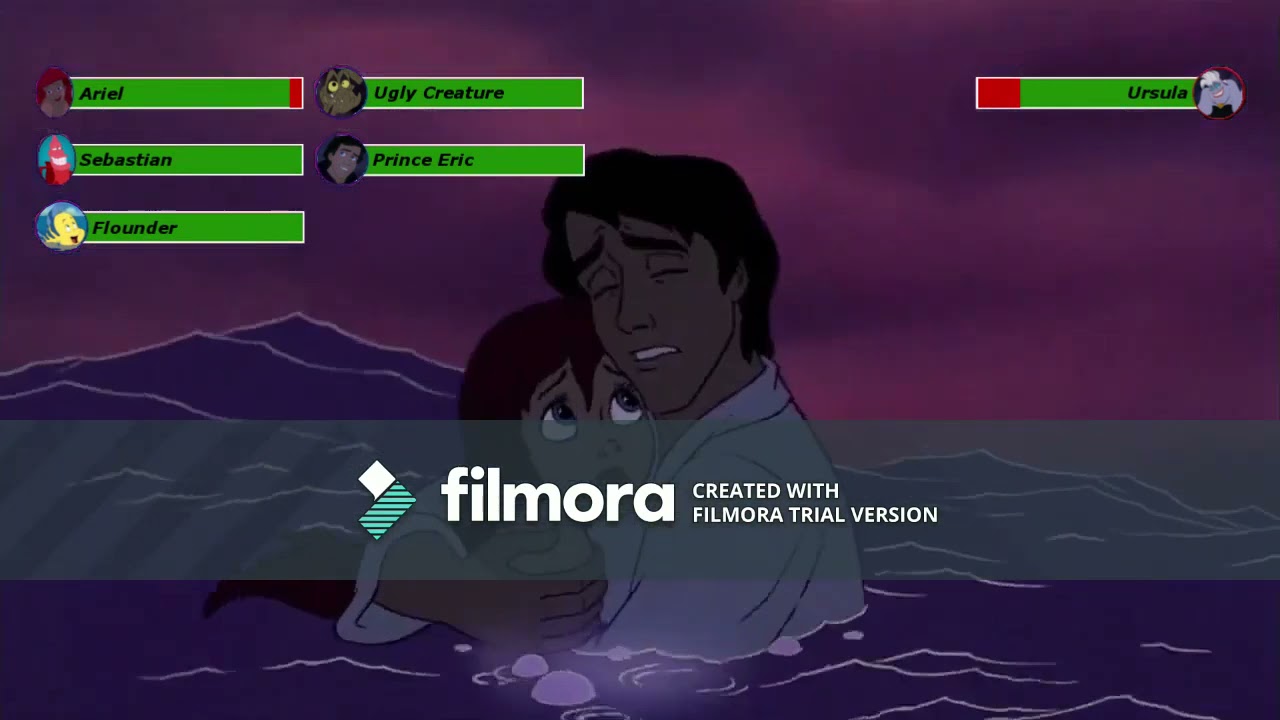 The Little Mermaid (1989) Final Battle with healthbars (2 Year Anniversary Special)