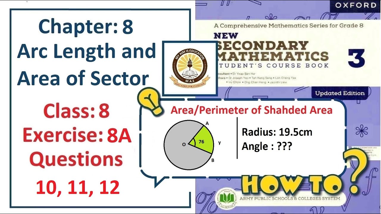 Exercise 8A Question 10, 11, 12 &ndash; (Circles/Perimeters)  Complete solution &ndash; APS Math Class 8.