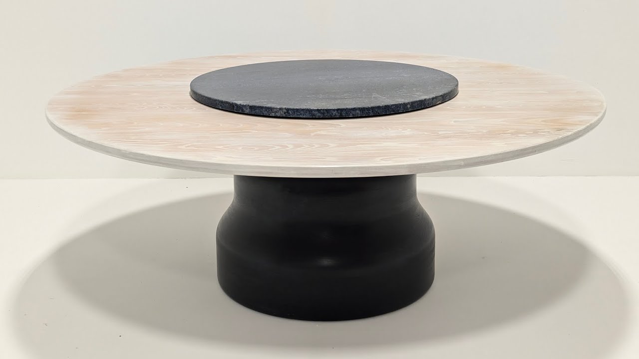 Matteo Fogale Ash Marble Dining Table - With Lazy Susan