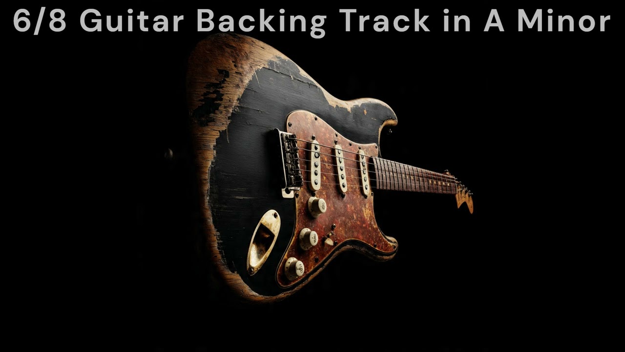 6 8 Guitar Backing Track in A Minor Video #guitar #guitarimprovisation