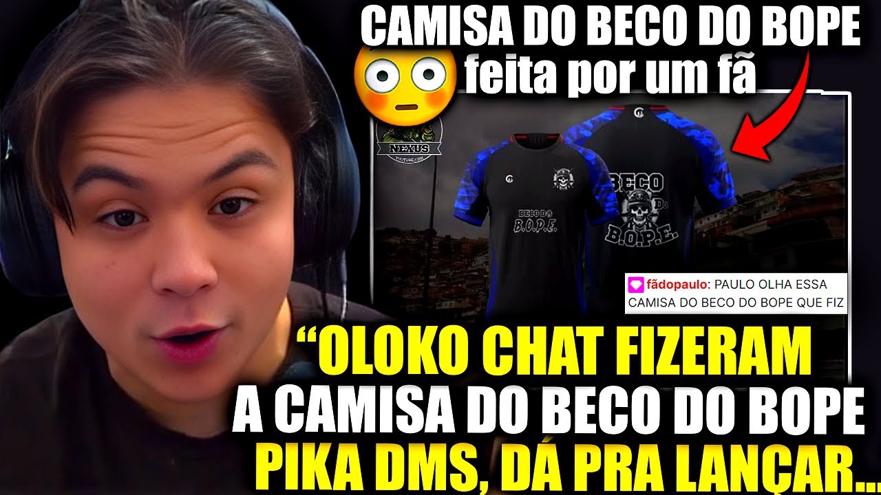 REAÇÃO DO PAULINHO O LOKO AO VER A CAMISA DO BECO DO BOPE FEITA POR UM INSCRITO! GTA RP