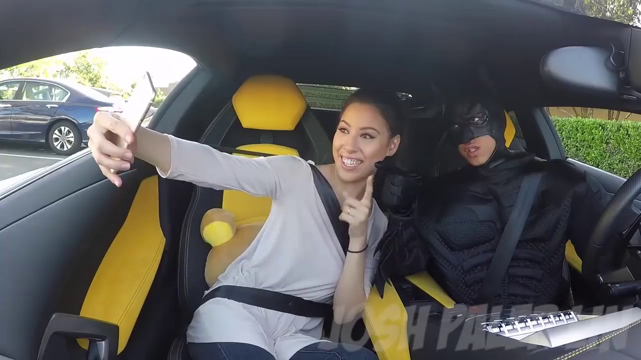 Batman lamborghini Uber Prank
