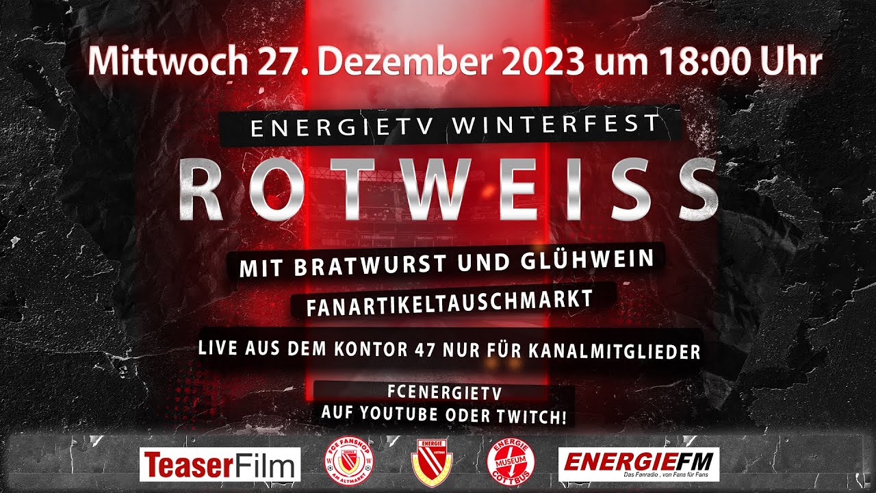 TEASER - EnergieTV Winterfest am 27.12.2023 im Kontor47 in Cottbus