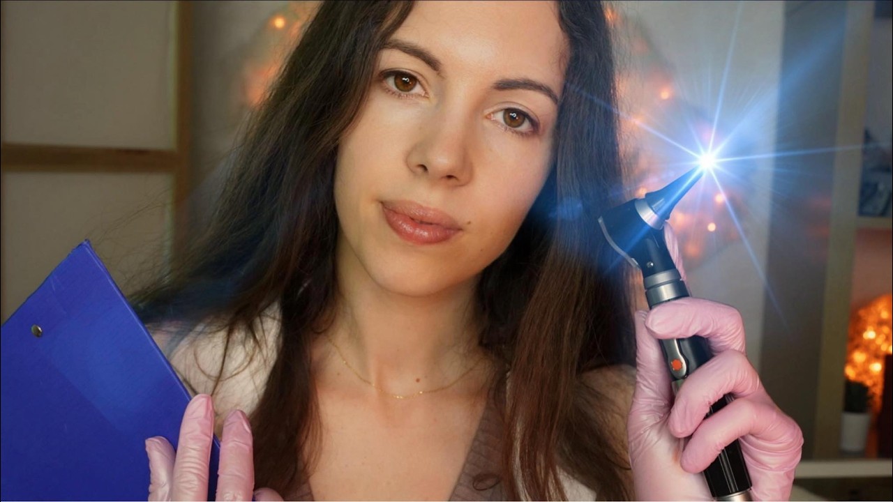 Relaxing ASMR Cranial Nerve Exam & Ear Cleaning 😌