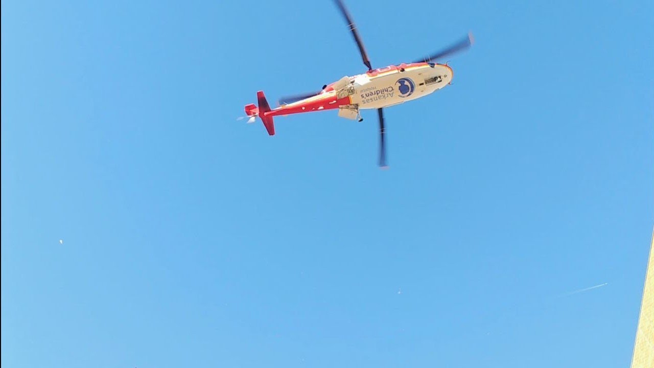 Med-flight practices landing at the hospital