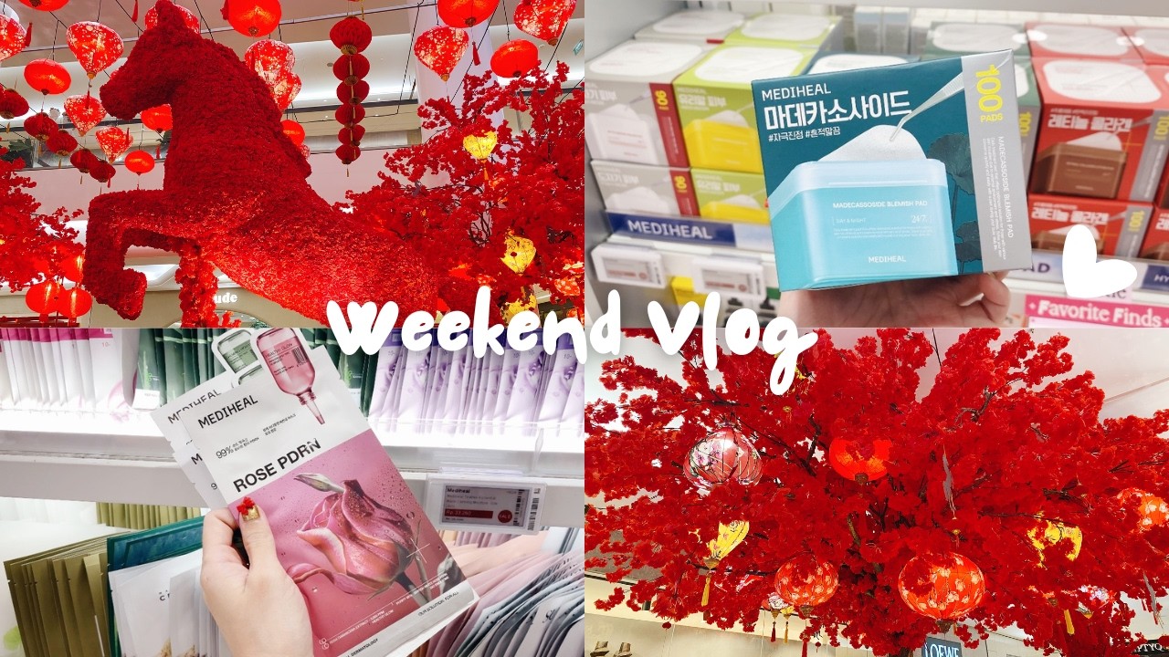 Chinese New Year Decor 🏮| Traditional Dance, Lion Dance + Korean Skincare Haul ✨ | Slice of Life